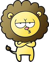 cartoon tired lion vector