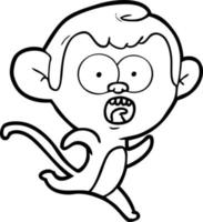 cartoon shocked monkey vector