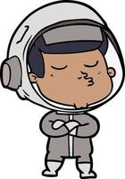 cartoon confident astronaut vector