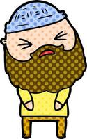 cartoon man with beard vector