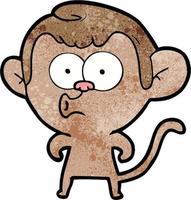 cartoon hooting monkey vector
