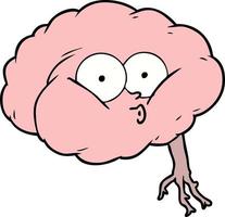 cartoon impressed brain vector