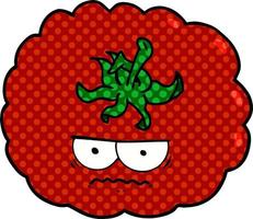 cartoon angry tomato vector