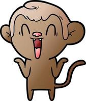 cartoon laughing monkey vector