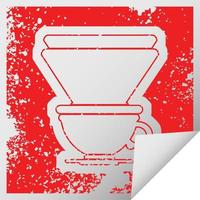 vector icon illustration of a filter coffee cup