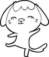 perro bailando dibujos animados feliz vector