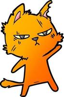 tough cartoon cat vector