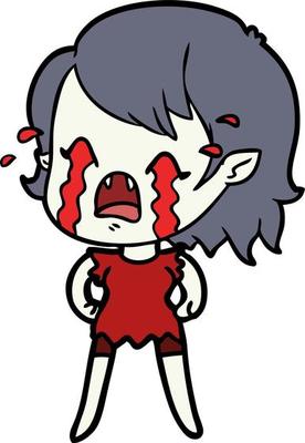 cartoon crying vampire girl