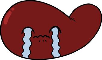 cartoon gall bladder crying vector