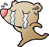 cartoon crying bear vector