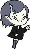 cartoon friendly vampire girl vector