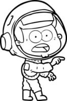 cartoon surprised astronaut vector