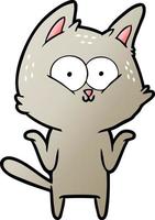 cartoon cat shrugging shoulders vector