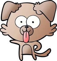 cartoon dog with tongue sticking out vector