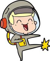 happy cartoon astronaut vector