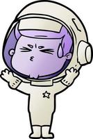 cartoon stressed astronaut vector