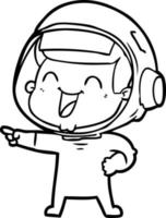 happy cartoon astronaut vector