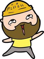 cartoon happy bearded man vector