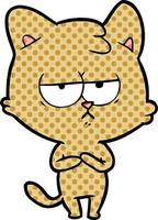 bored cartoon cat vector