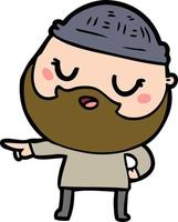 cute cartoon man with beard vector