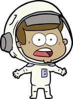 cartoon surprised astronaut vector