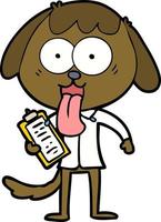 cute cartoon dog wearing office shirt vector