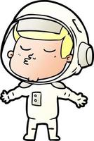 cartoon confident astronaut vector