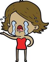 cartoon woman crying vector