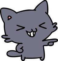 cartoon of a cat pointing and laughing vector