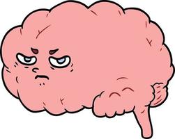 cartoon angry brain vector