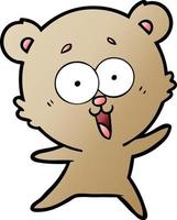 laughing teddy  bear cartoon vector