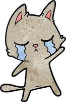 crying cartoon cat vector