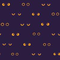 ojos en la oscuridad de patrones sin fisuras. textura misteriosa de la vida silvestre. diseño vectorial de halloween para textil, fondo, envoltura, papel pintado. vector