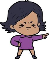 cartoon angry woman vector