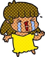 cartoon woman in tears vector