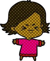 cartoon angry woman vector