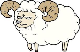 cartoon angry ram vector