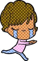 cartoon woman crying vector