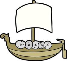 barco vikingo de dibujos animados vector