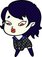 cute cartoon vampire girl vector