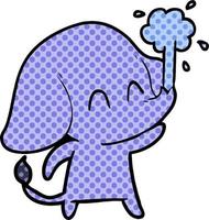 cute cartoon elephant spouting water vector