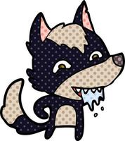 cartoon hungry wolf vector