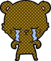 crying cartoon bear vector