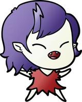 cartoon laughing vampire girl vector