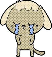 cute puppy crying cartoon vector