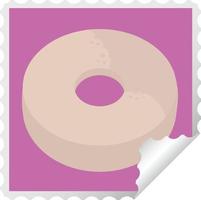 sello de pegatina cuadrado gráfico donut vector