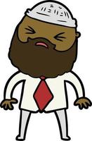 cartoon man with beard vector