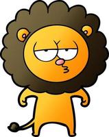 cartoon bored lion vector