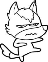 cartoon annoyed wolf vector