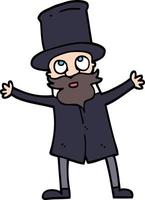 hand drawn doodle style cartoon victorian man vector